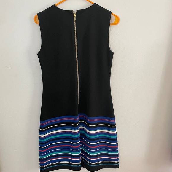 Calvin Klein Black Multicolor Striped Sheath A Line Dress Women's Size 6 - Picture 9 of 9